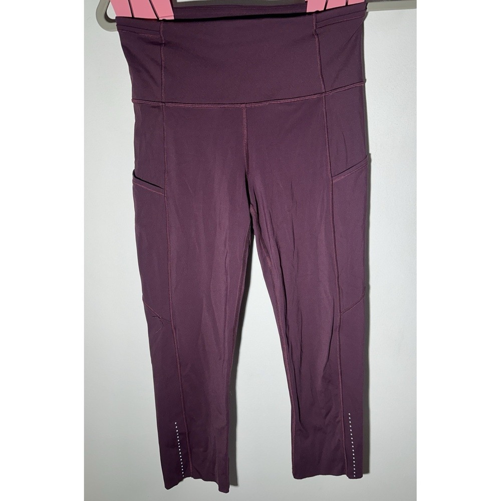Lululemon Athletics Fast and Free Crop II 19" Nulux Marvel Sz 6 Activewear Gym